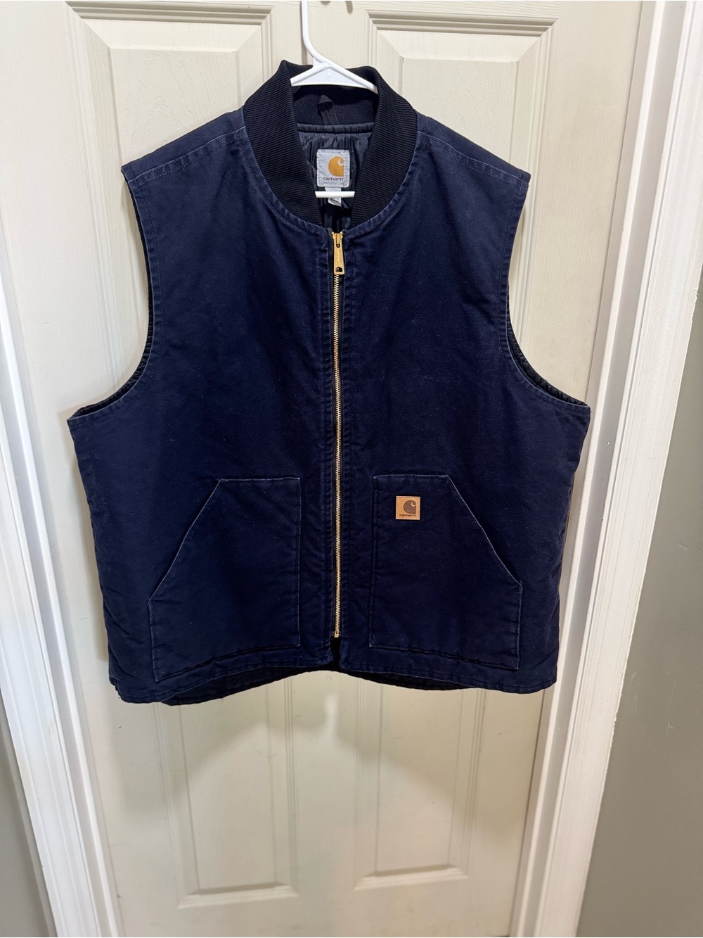 Carhartt Dark Navy Canvas Zip Front Vest